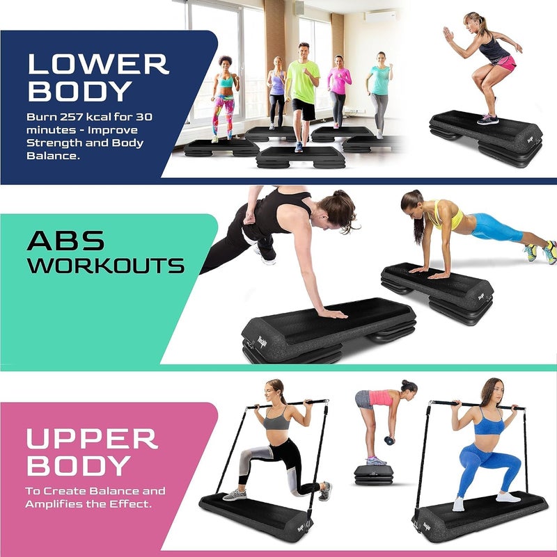 Yes4All Multi-Functional Aerobic Step Platform Adapter/Versatile Stepper Platform With Pilate Bar And Resistance Band - Image 5
